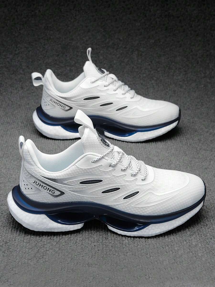 Japanese streetwear blue gradient chunky sneakers with mesh upper and white EVA sole