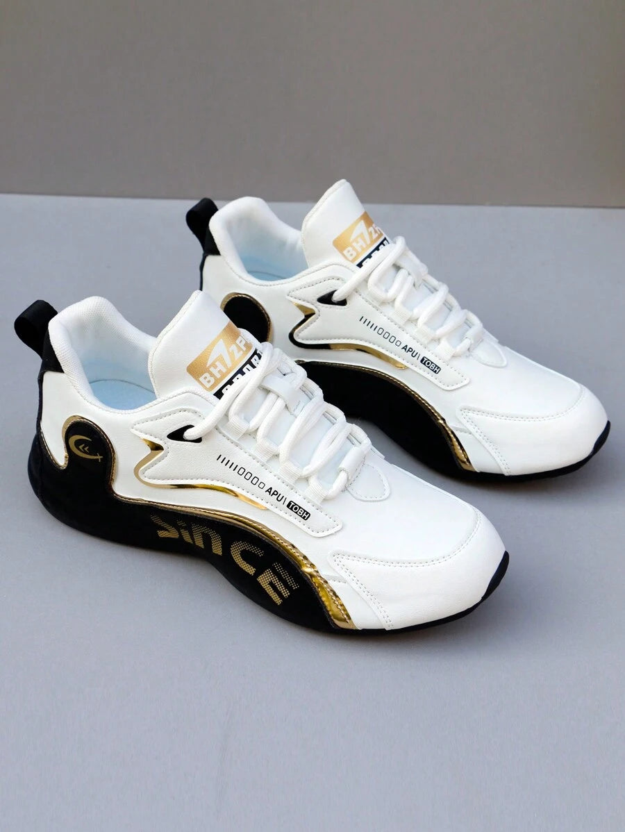 Japanese Streetwear Colorblock Chunky Sneakers – Harajuku Platform Lace-Up Shoes, Sporty Tokyo Street Fashion