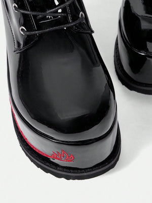 BLACK PLATFORM DRAGON BOOTS – JAPANESE STREETWEAR GOTH PUNK STYLE