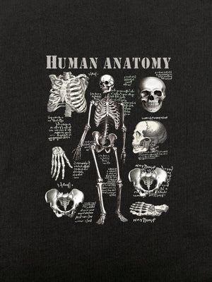 HUMAN ANATOMY SKELETON TEE – BLACK HALLOWEEN JAPANESE STREETWEAR