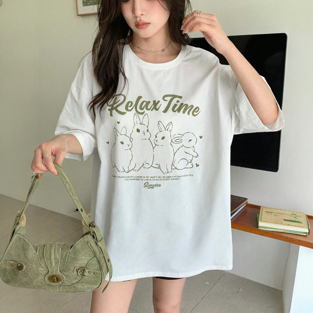Kawaii Frog T-Shirt – Olive Green Japanese Streetwear Top