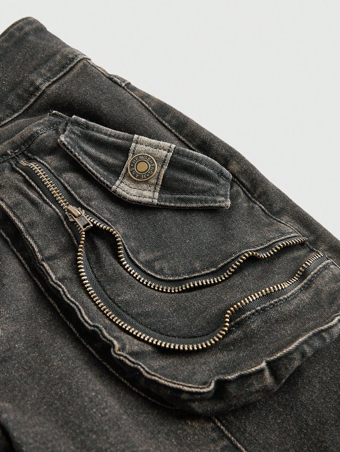 LOW-WAIST FLARE CARGO JEANS – Y2K JAPANESE STREETWEAR BOOTCUT DENIM