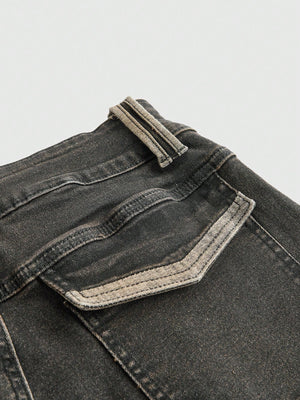 LOW-WAIST FLARE CARGO JEANS – Y2K JAPANESE STREETWEAR BOOTCUT DENIM