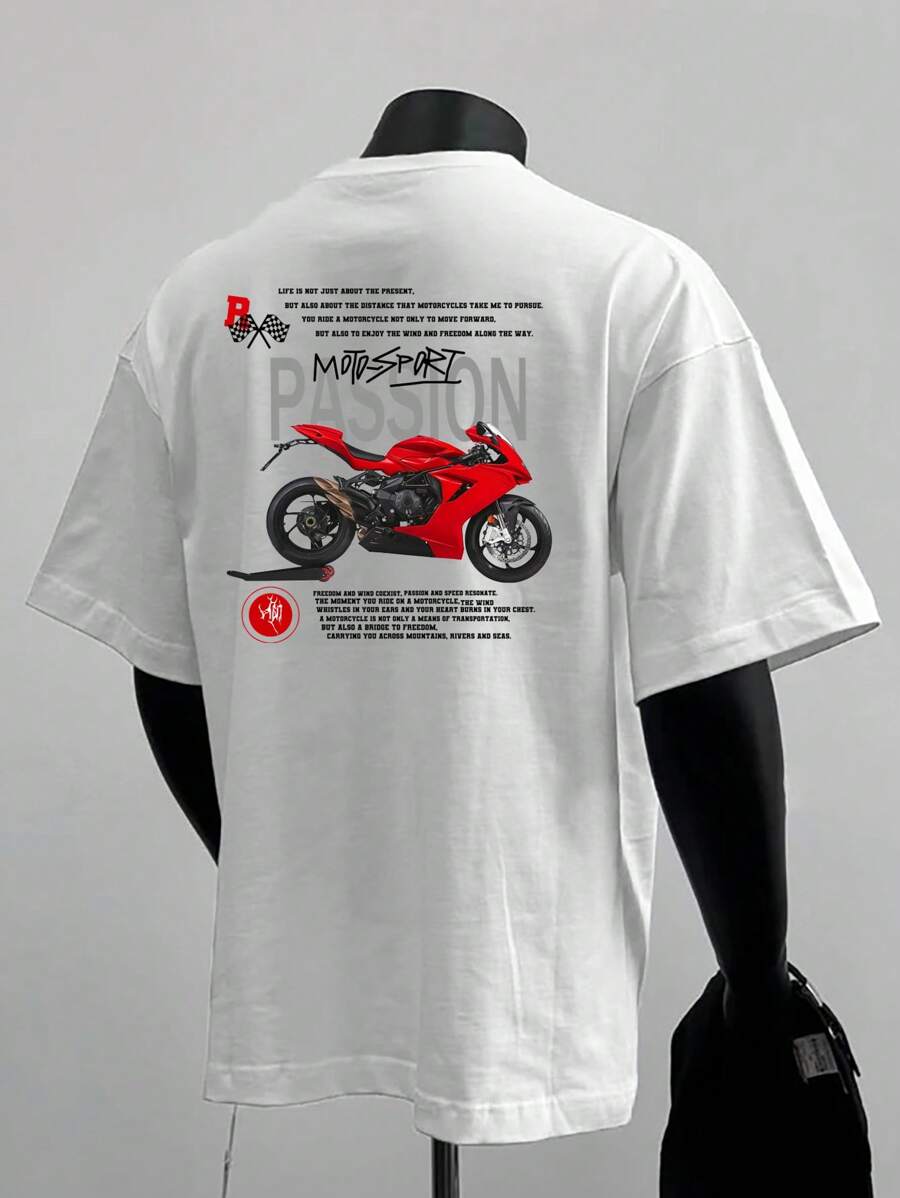 Japanese streetwear motorcycle graphic tee motorsport passion oversized t-shirt Harajuku fashion