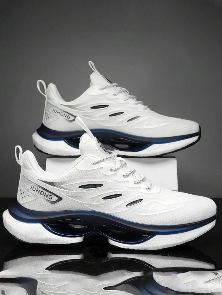 Japanese streetwear blue gradient chunky sneakers with mesh upper and white EVA sole