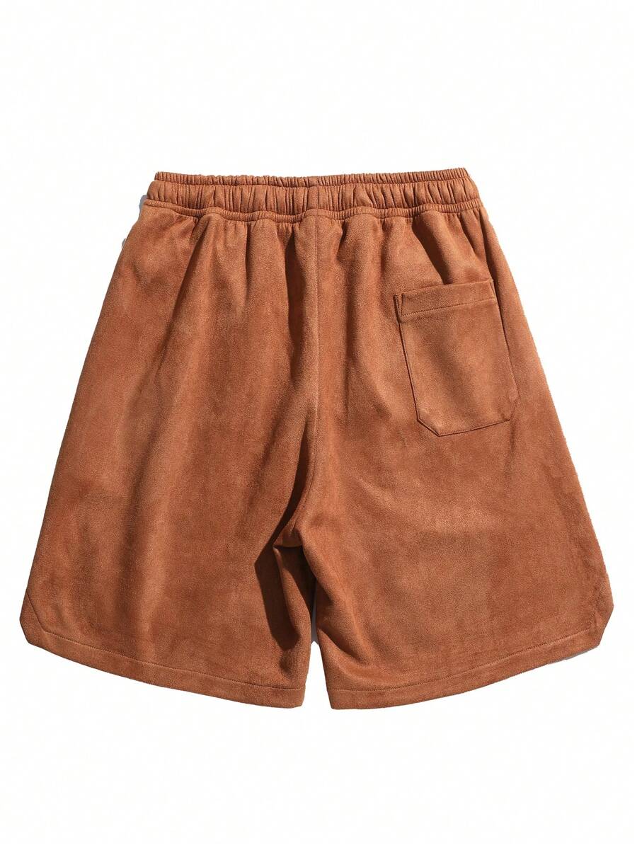 Men’s basketball-style black graphic track shorts with 3D letter patches and drawstring waist – urban streetwear

