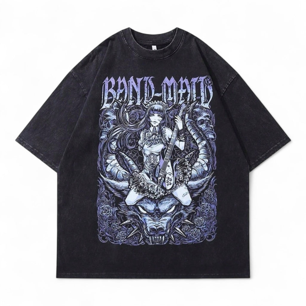 BAND-MAID GOTHIC ANIME TEE – JAPANESE STREETWEAR ROCK T-SHIRT