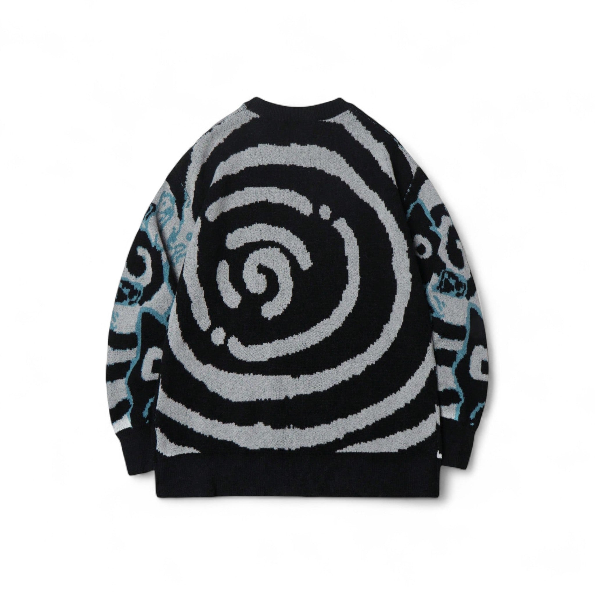 Japanese streetwear cat knit sweater grey cartoon animal pullover kawaii Harajuku fashion